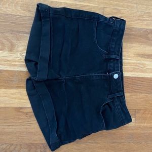 Black h and m denim shorts